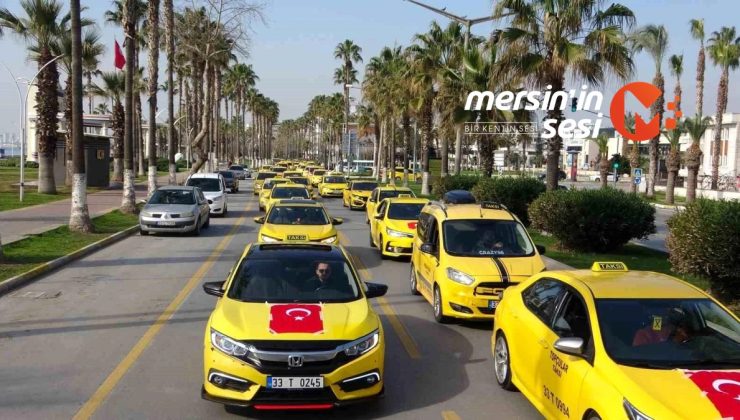 İzmir’de öldürülen taksici Oğuz Erge için Mersin’de anma konvoyu düzenlendi
